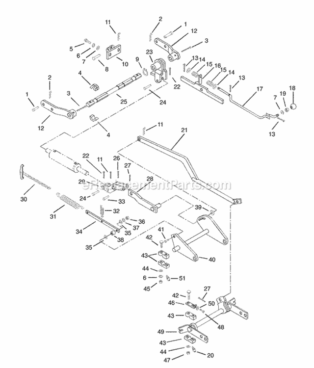 Rear Power Take Off (Pto) Diagram and Parts List for 931038 000101 Ariens Lawn Tractor