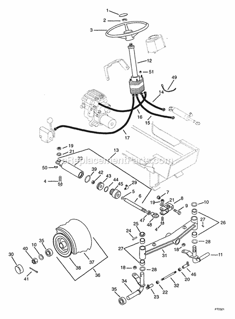 Page Q Diagram and Parts List for 931302 000101 Ariens Lawn Tractor