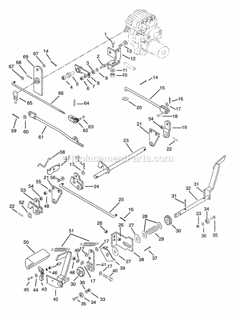 Rear Power Take Off (Pto) Diagram and Parts List for 931302 000126 Ariens Lawn Tractor