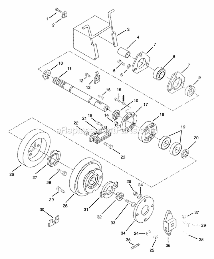 Steering Diagram and Parts List for 931302 000126 Ariens Lawn Tractor