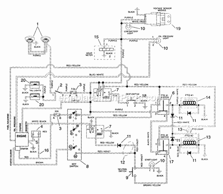 Page R Diagram and Parts List for 931302 000126 Ariens Lawn Tractor