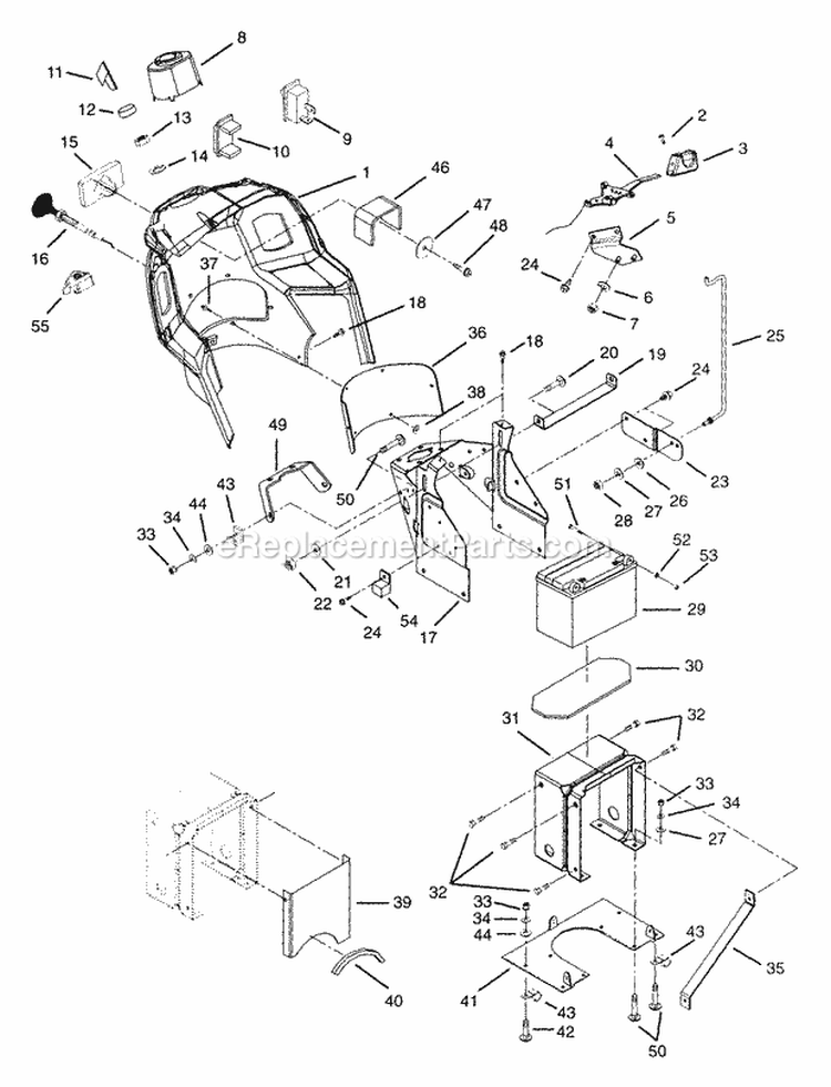 Frame & Fuel Diagram and Parts List for 931302 000126 Ariens Lawn Tractor