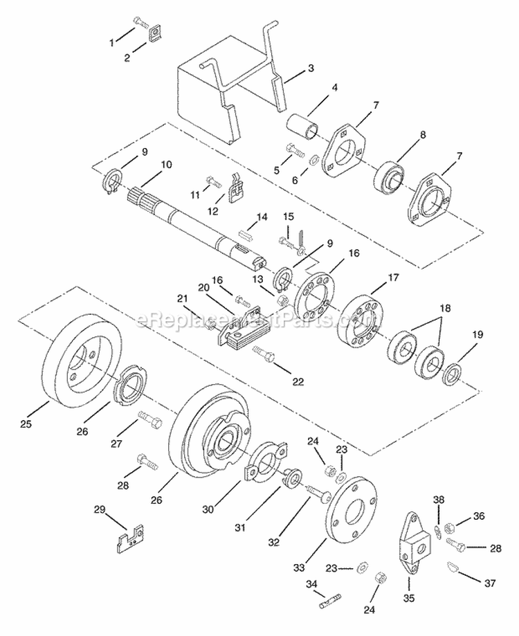Steering Hydraulic Diagram and Parts List for 931303 000101 Ariens Lawn Tractor