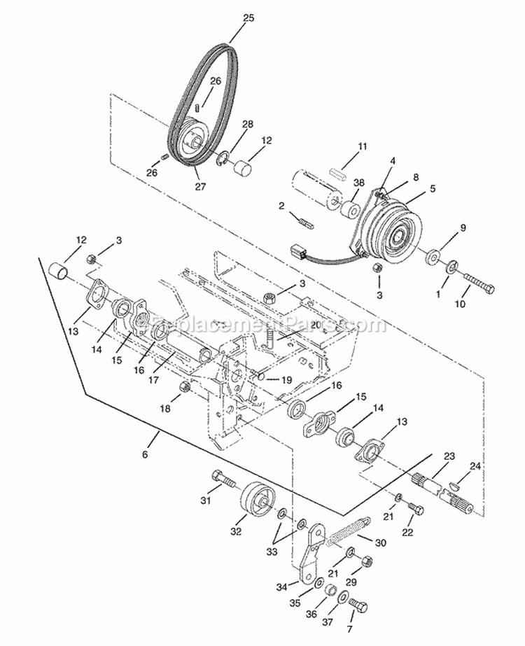 Hydrostatic Drive And Brakes Diagram and Parts List for 931303 000101 Ariens Lawn Tractor
