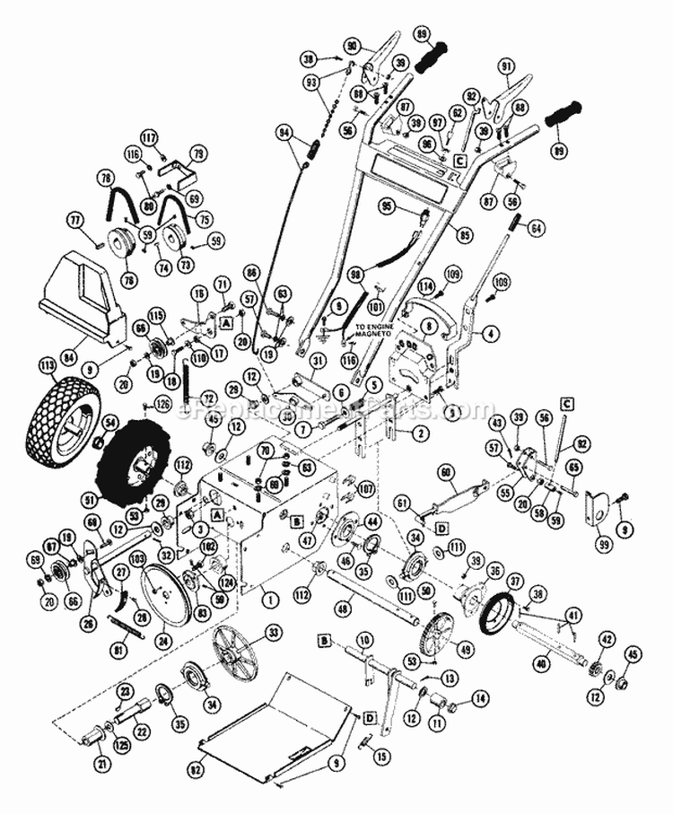 Tractor Parts Diagram and Parts List for 932004 026001 Ariens Snow Blower