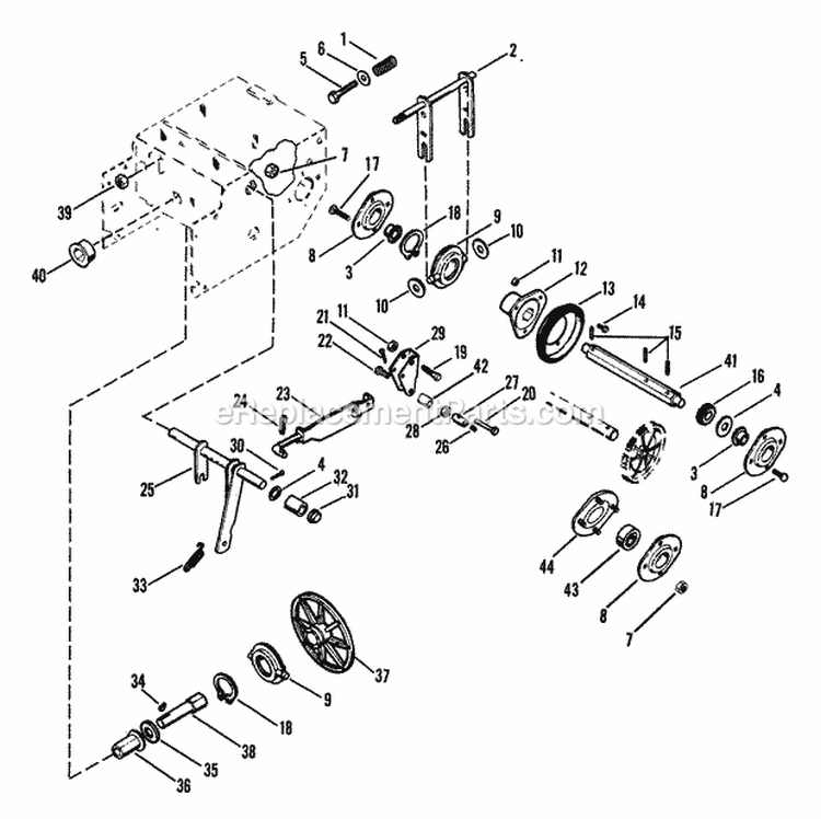 Friction Drive Diagram and Parts List for 932006 058301 Ariens Snow Blower