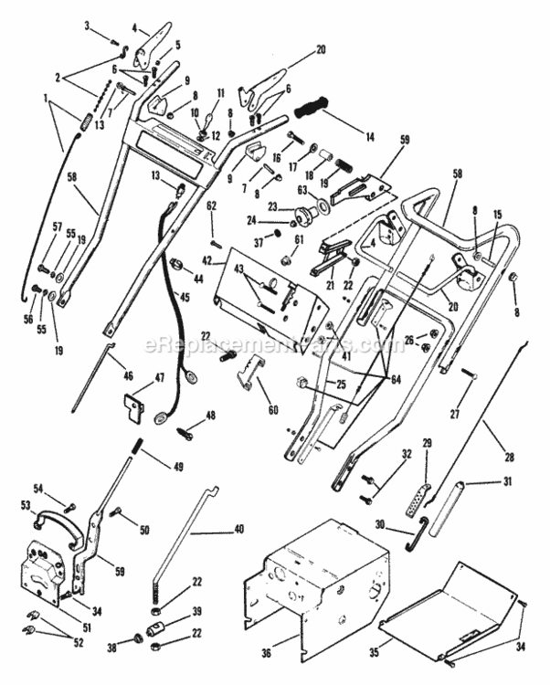 I - Handlebars And Controls Diagram and Parts List for 932022 000101 Ariens Snow Blower