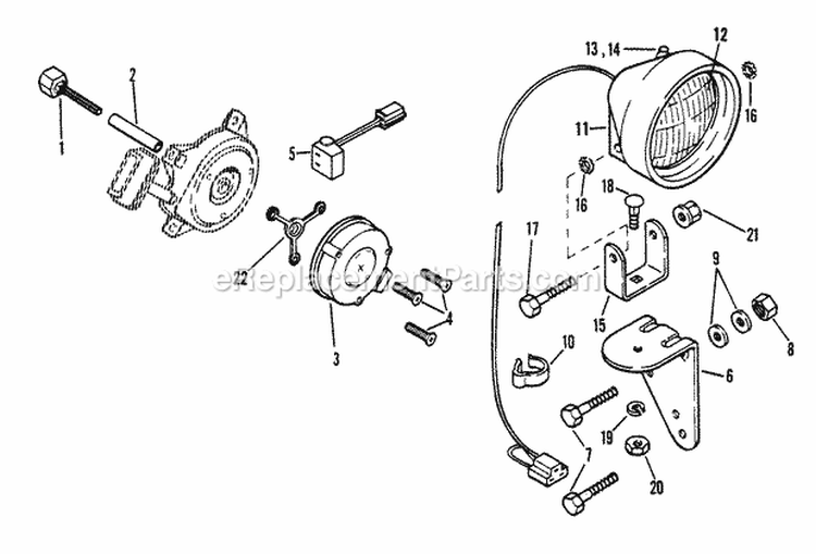 Alternator/Headlight (924 Series) Diagram and Parts List for 724040  Ariens Lawn Tractor Accessories