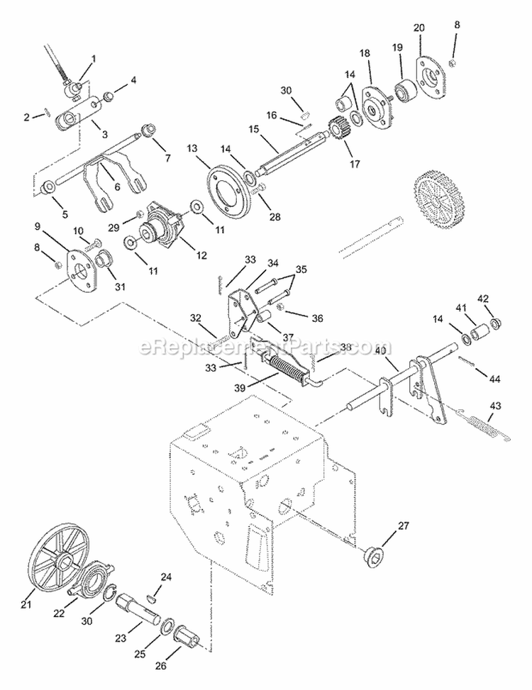 Friction Drive Diagram and Parts List for 932034 000101 Ariens Snow Blower