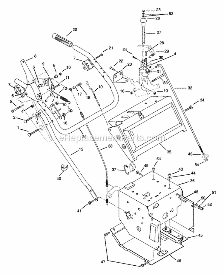 Handlebars And Controls Diagram and Parts List for 932034 000101 Ariens Snow Blower