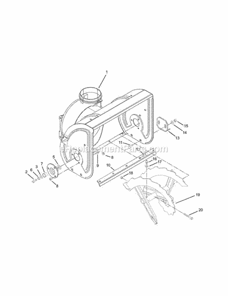 Auger/Impeller Housing Diagram and Parts List for 932307 000101 Ariens Snow Blower