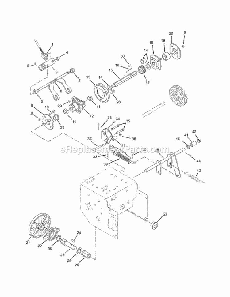 Friction Drive Diagram and Parts List for 932307 000101 Ariens Snow Blower
