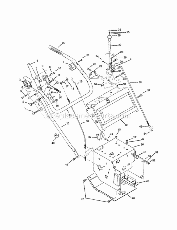 Handlebars And Controls Diagram and Parts List for 932307 000101 Ariens Snow Blower