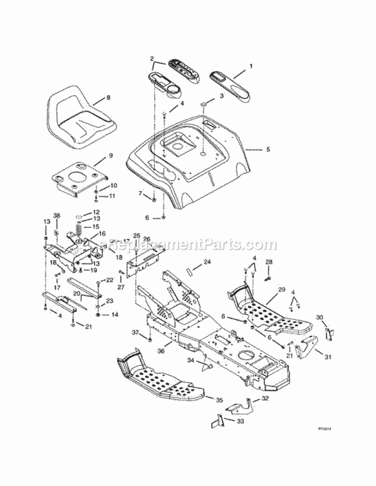 Steering Diagram and Parts List for 936019 000901 Ariens Lawn Tractor