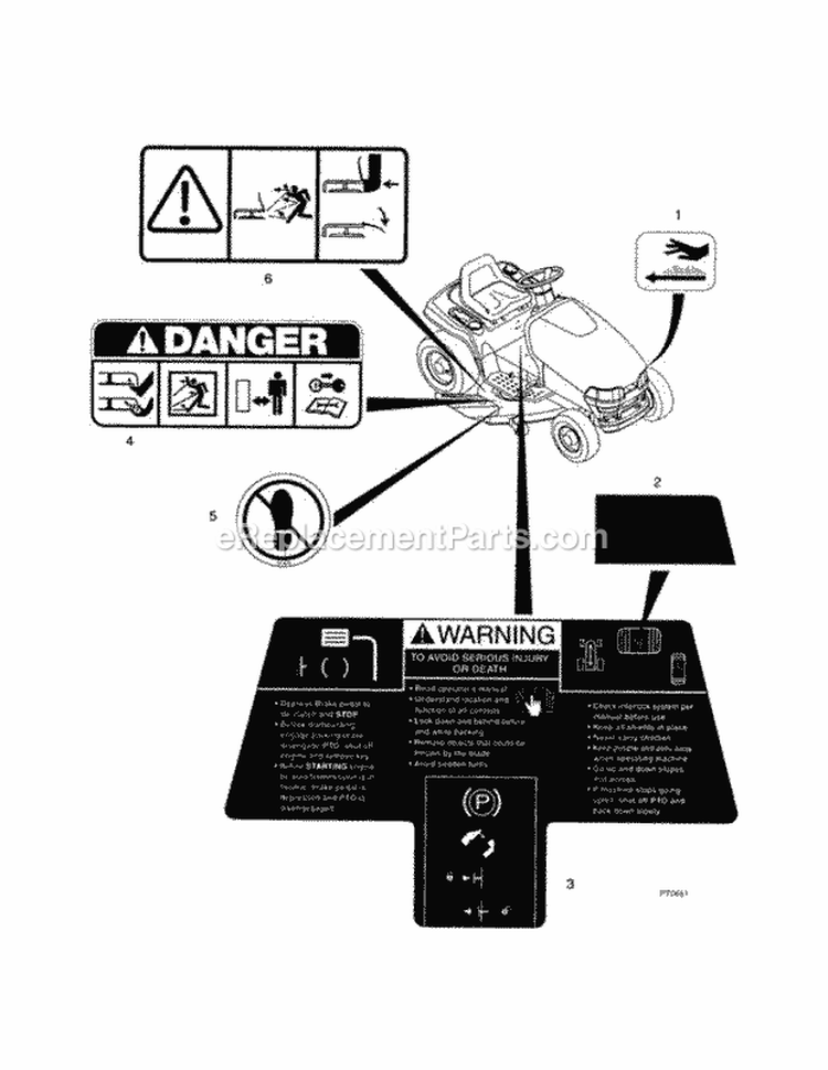 Engine, Fuel Tank & Belt Drive Diagram and Parts List for 936019 000901 Ariens Lawn Tractor