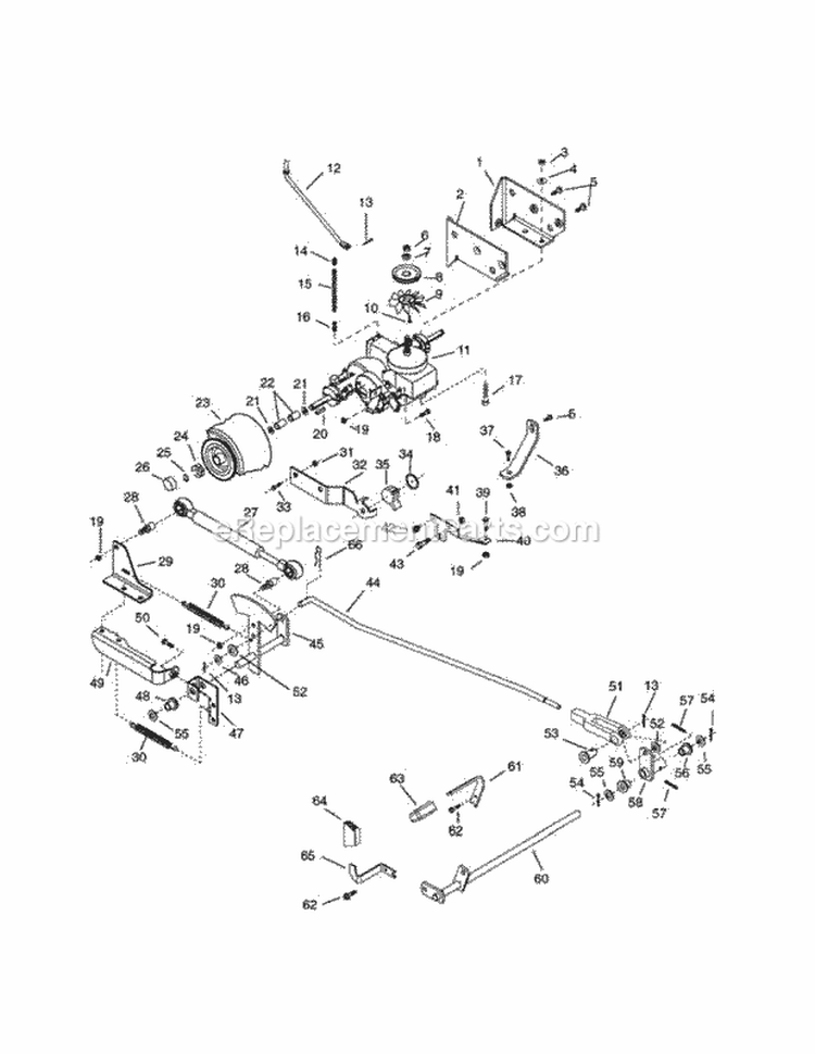 Rear Wheel & Hydro Drive Diagram and Parts List for 936019 000101 Ariens Lawn Tractor