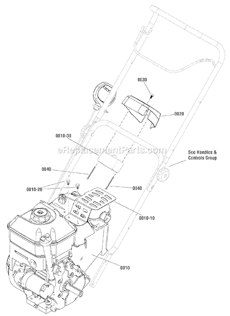 Engine Diagram and Parts List for 938022 000101 Ariens Snow Blower