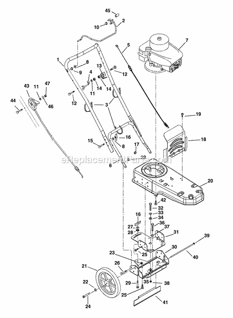 Spindle, Belt & Guards Diagram and Parts List for 946501 050001 Ariens Trimmer