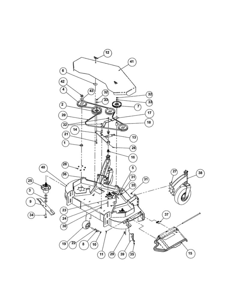 Deck Assembly-52 Inch Diagram and Parts List for 99480600  Ariens Lawn Mower