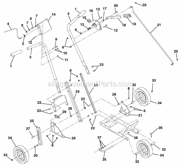 Spindle, Belt And Guards Diagram and Parts List for 986101 000101 Ariens Edger