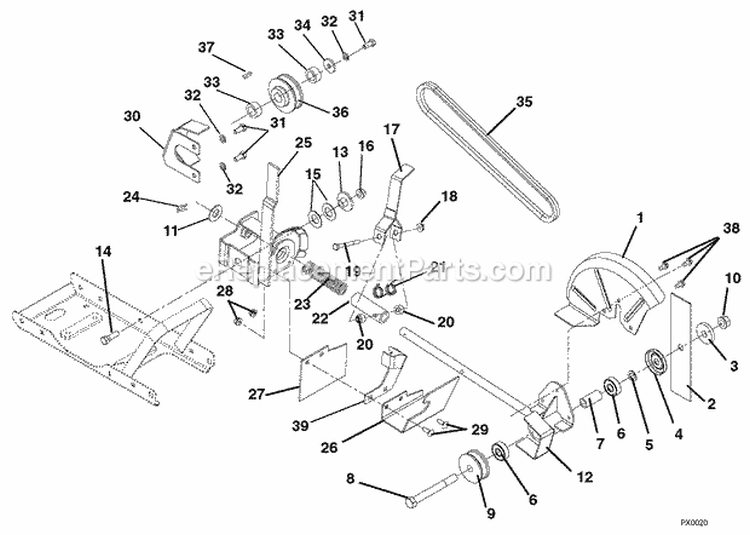 Page D Diagram and Parts List for 986101 000101 Ariens Edger