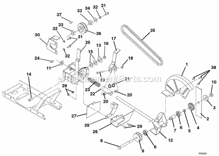 Page D Diagram and Parts List for 986101 007000 Ariens Edger