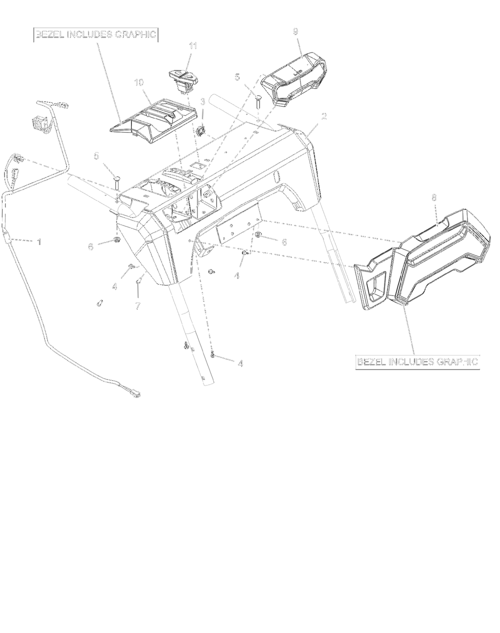 Dash – Large Diagram and Parts List for 921071  Ariens Snow Blower