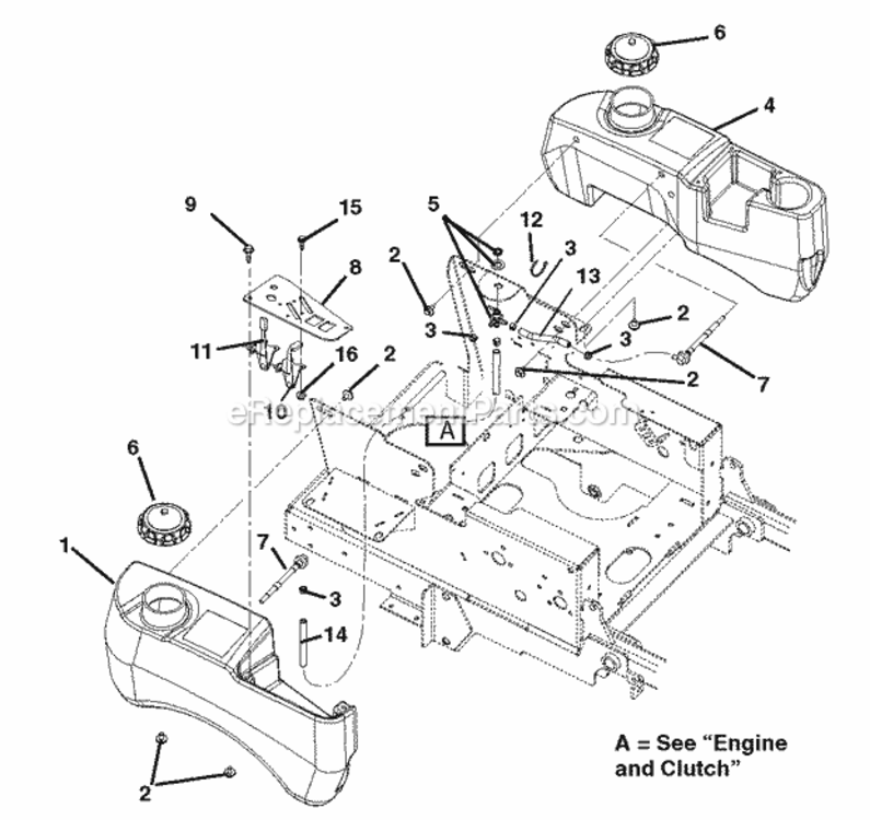 Fuel_Tanks_And_Hoses Diagram and Parts List for 991056 000101- Ariens Lawn Tractor