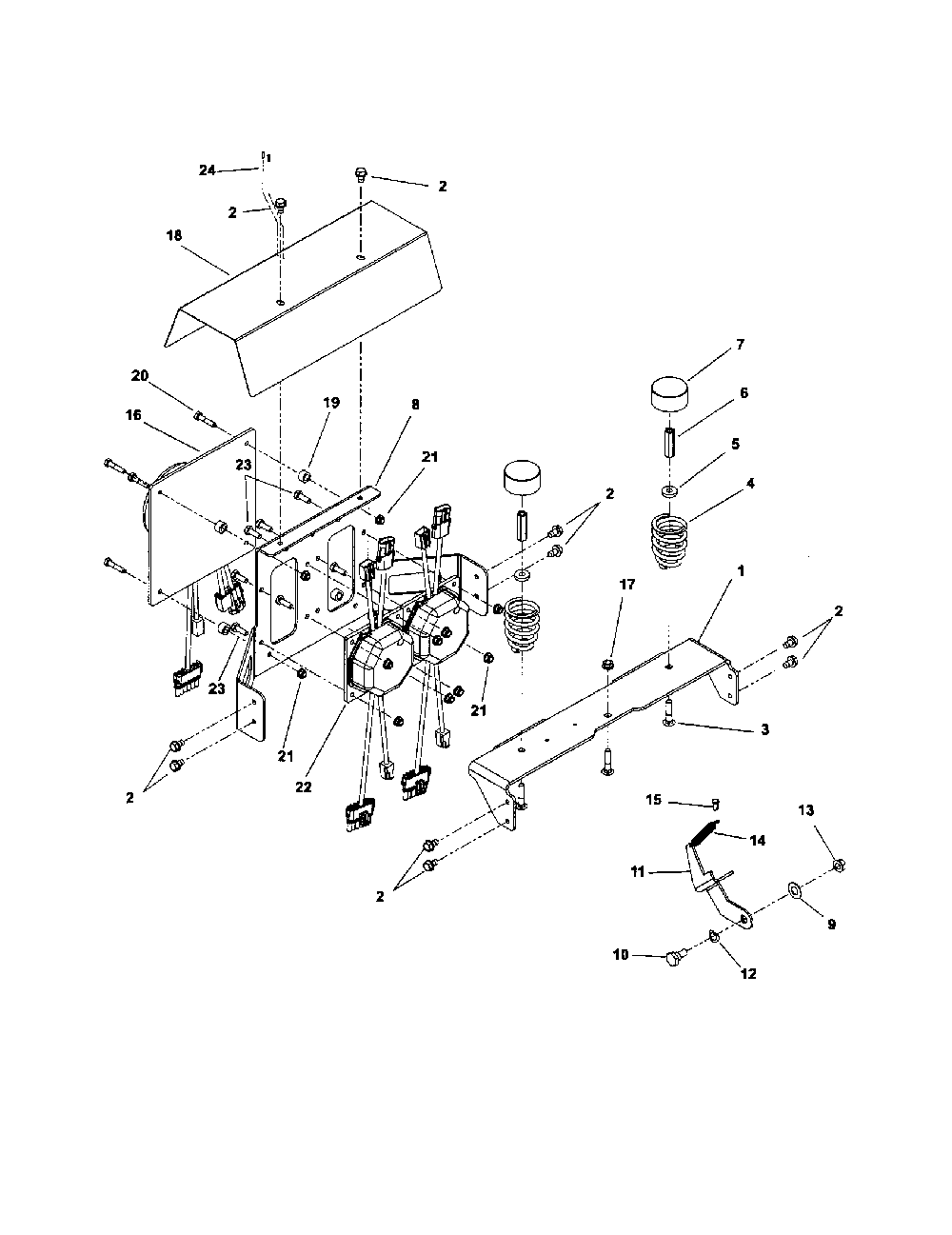 Controllers/seat suspension Diagram and Parts List for 91600200  Ariens Lawn Mower
