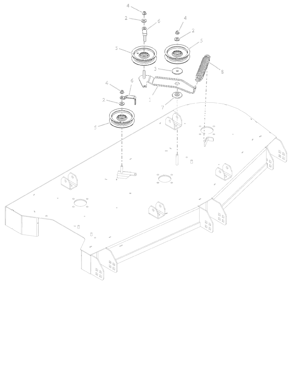 Deck Idlers Diagram and Parts List for 918027 035000 + Ariens Lawn Tractor