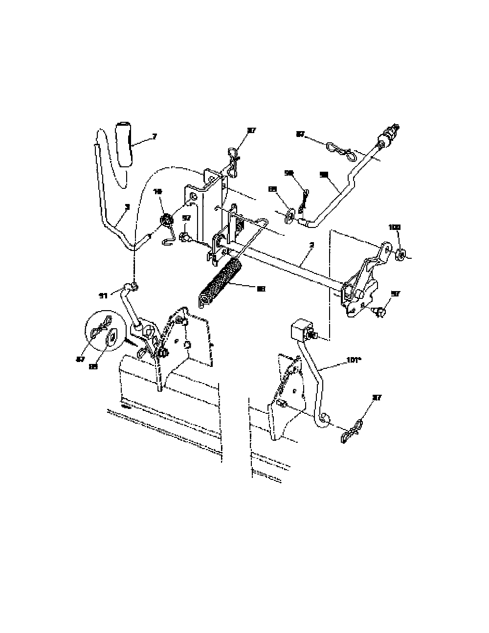 Mower Lift Diagram and Parts List for A19K42 96046000500 Ariens Lawn Tractor