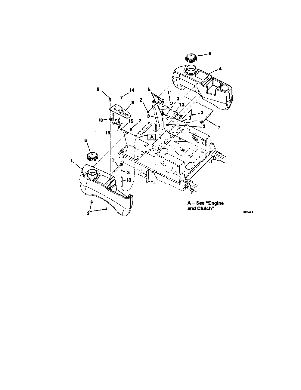 Fuel tanks & hoses Diagram and Parts List for 99107300  Ariens Lawn Mower