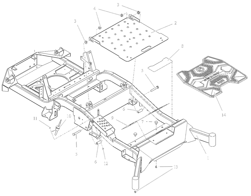 Frame Diagram and Parts List for 991590 095000 + Ariens Lawn Tractor