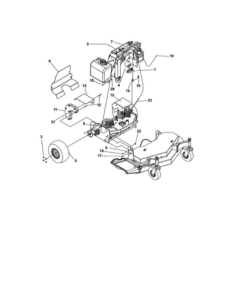 Main Frame Diagram and Parts List for 99480600  Ariens Lawn Mower