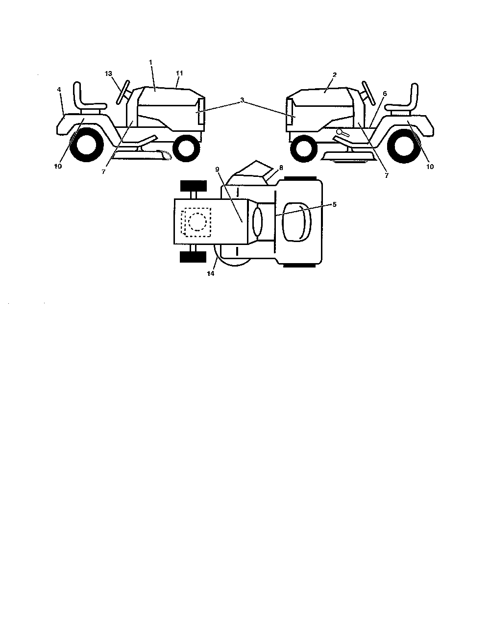 Decals Diagram and Parts List for A20K46YT 96046000300 Ariens Lawn Tractor