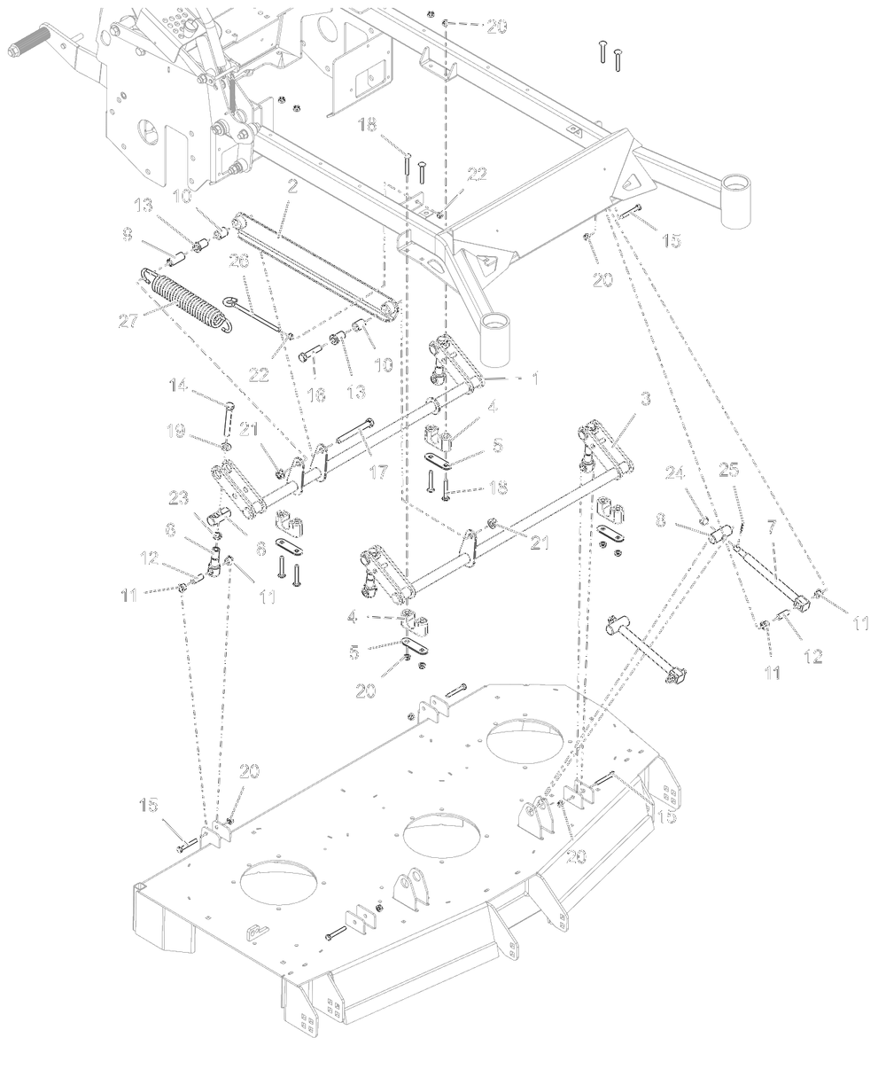 Deck Lift - Sd Diagram and Parts List for 998302 000500 - 000999 Ariens Lawn Tractor