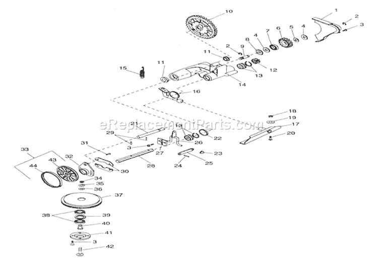 Friction Wheel Drive Diagram and Parts List for 911055 000101 Ariens Lawn Mower