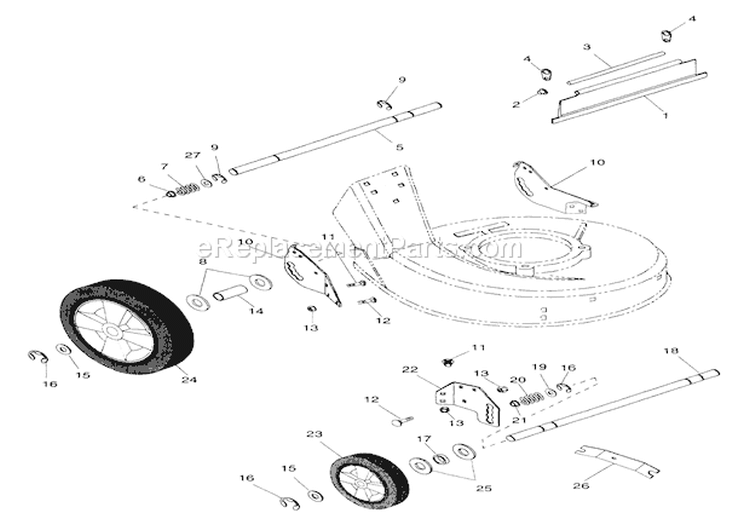 Wheels And Adjusters Diagram and Parts List for 911055 000101 Ariens Lawn Mower