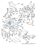 Rear Deck, Seat, Dash Support, Running Board Diagram and Parts List for 931006 000101 Ariens Lawn Tractor