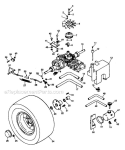 Hydrostatic Drive Diagram and Parts List for 934006 000101 Ariens Lawn Tractor