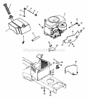 Engine, Baffles And Fuel Diagram and Parts List for 934007 000101 Ariens Lawn Tractor
