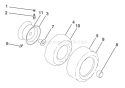 Wheels & Tires Diagram and Parts List for 936040 000101 Ariens Lawn Tractor