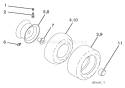 Wheels & Tires Diagram and Parts List for 936047 000101 Ariens Lawn Tractor