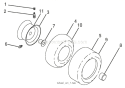 Wheels & Tires Diagram and Parts List for 936049 000101 Ariens Lawn Tractor