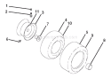 Wheels & Tires Diagram and Parts List for 936051 000101 Ariens Lawn Tractor