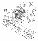 Engine And Drive Shaft Diagram and Parts List for 931033 004001 Ariens Lawn Tractor