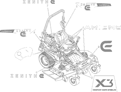 Decals - Style Diagram and Parts List for 997312 000101 - 001499 Ariens Lawn Tractor
