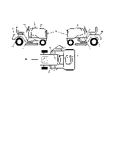 Decals Diagram and Parts List for A2042YT 96046001600 Ariens Lawn Tractor