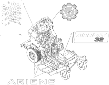 Decals - Style - 32-Inch Diagram and Parts List for 994302 000101 + Ariens Lawn Tractor Accessories