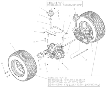 Rear Tires And Transaxles - 48-Inch Diagram and Parts List for 991296 100000 + Ariens Lawn Tractor